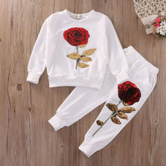 Girls Kids Rose Flower Outfits
