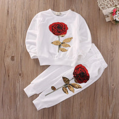 Girls Kids Rose Flower Outfits