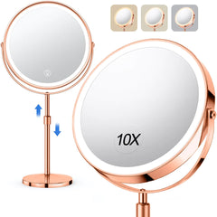 Sleek Rose Gold LED Cosmetic Mirror