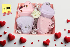 SUNE exclusive - Heart Shaped Shower Steamers Gift Box, Set of 4 Shower Steamers Package