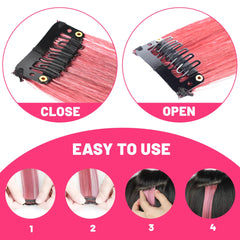 22 inch Pink Party Clip-In Hair Extensions (10 PCS)