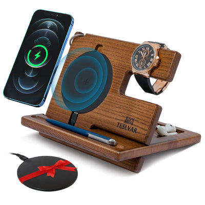 Eco-Friendly Wooden Phone Charging Dock