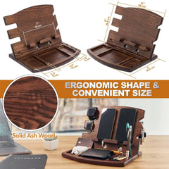 Polished Wooden Phone Stand & Organizer