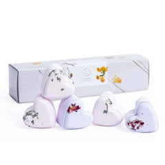 Set of 5 Heart Shaped Shower Steamers Package  - in a Gift Box