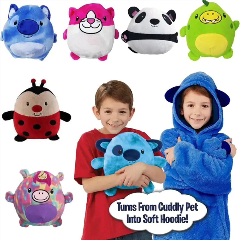Kids Pet Blanket Hoodie Soft Plush
